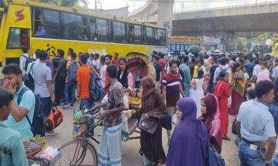 সায়েদাবাদে ঘরমুখো মানুষের ভিড়, যানজটে ভোগান্তি