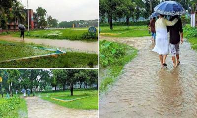 বাকৃবিতে জলাবদ্ধতায় ভোগান্তিতে শিক্ষার্থীরা