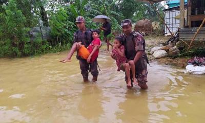 বানভাসি মানুষের পাশে বিজিব