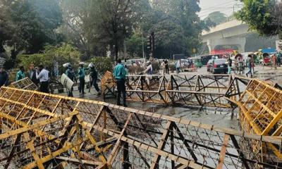 শিক্ষা ভবনের সামনে পুলিশ-আদিবাসী শিক্ষার্থীদের সংঘর্ষ